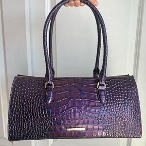 Brahmin Sophia Satchel Purple Acro Leather